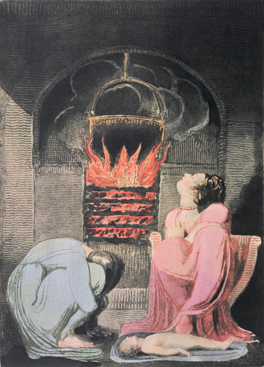 Europa en profetia; Hungersnöd, 1794 (reliefetsning, gravyr, wc) av William Blake