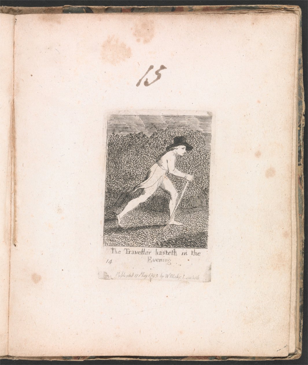 För barn. Paradisets portar, tavla 16, Resenären skyndar på kvällen av William Blake