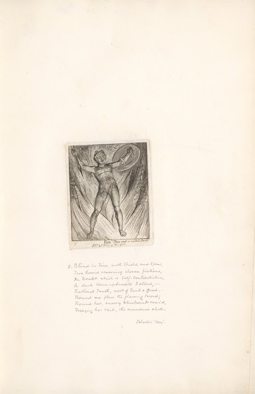 För könen- The Gates of Paradise, Platt 7, Eld av William Blake