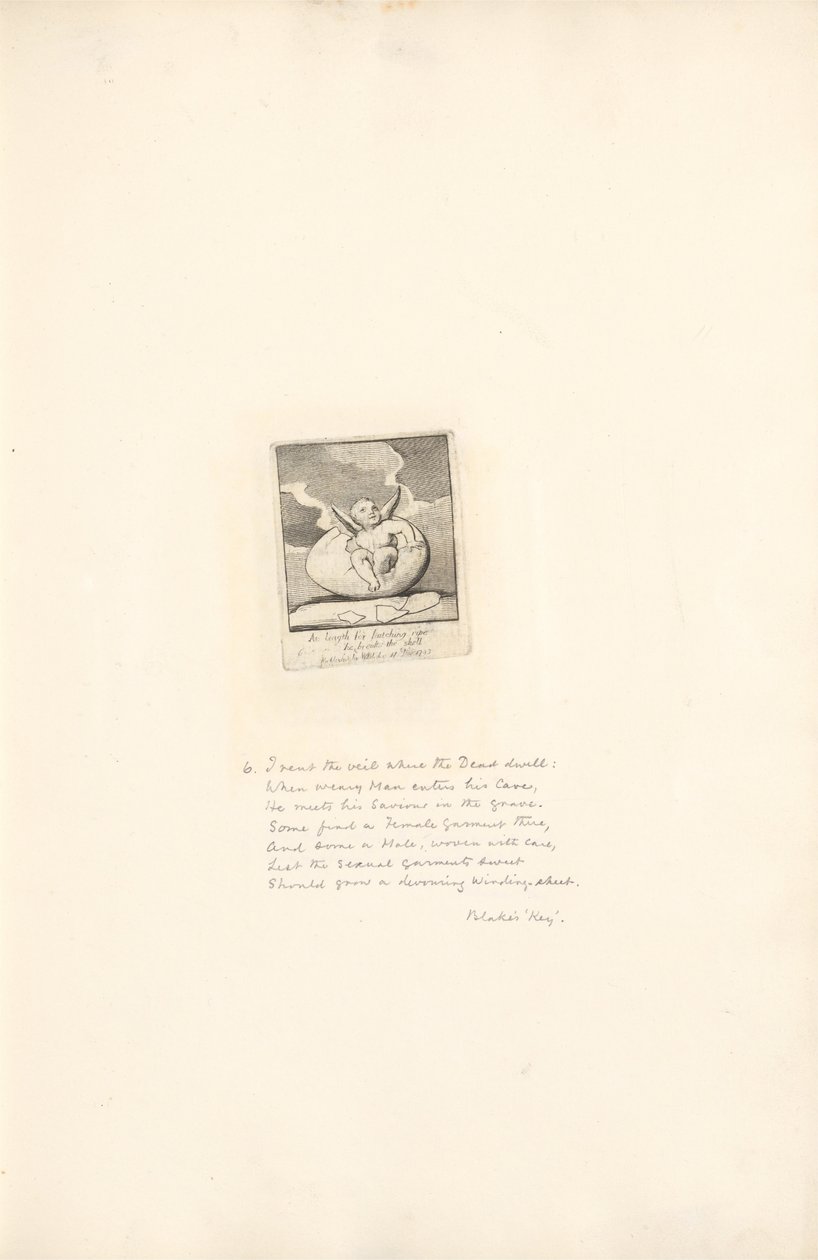 För könen- Paradisets portar, tallrik 8, Lång tid för att kläcka mogna bryter han skalet av William Blake