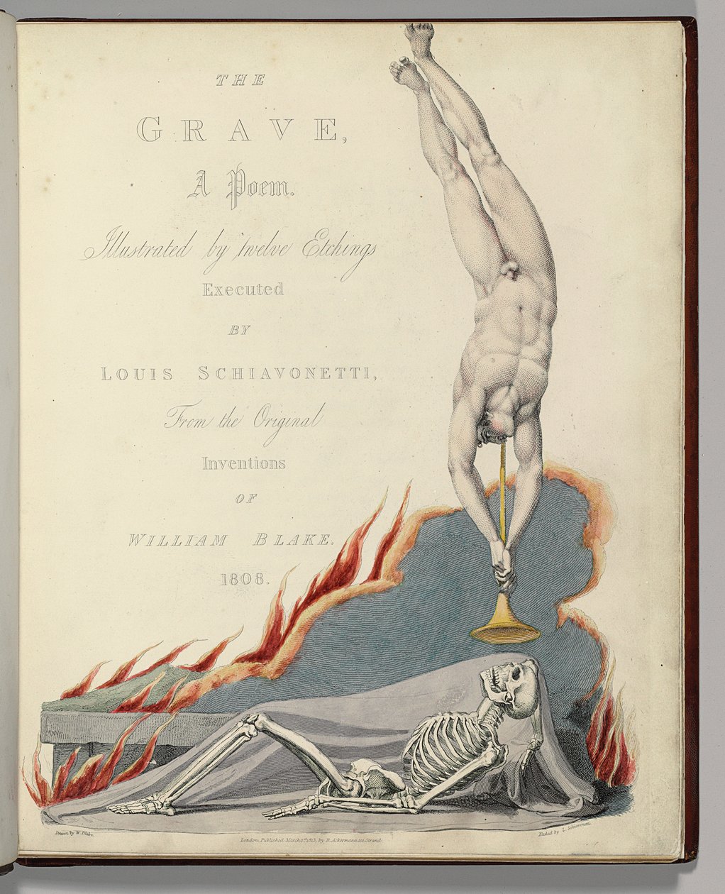 Frontispice från "The Grave" av Robert Blair, graverad av Louis Schiavonetti av William Blake