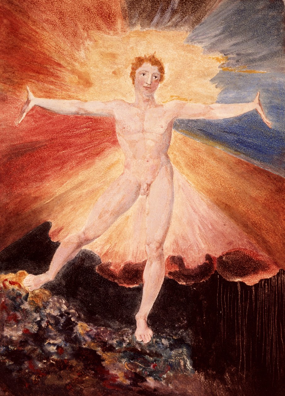 Glad Day eller The Dance of Albion, ca 1794 (etsning med wc) av William Blake