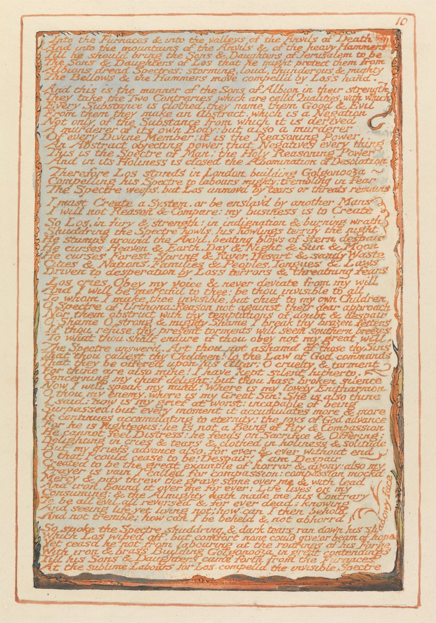 Jerusalem, tavla 10, in i ugnarna.... av William Blake