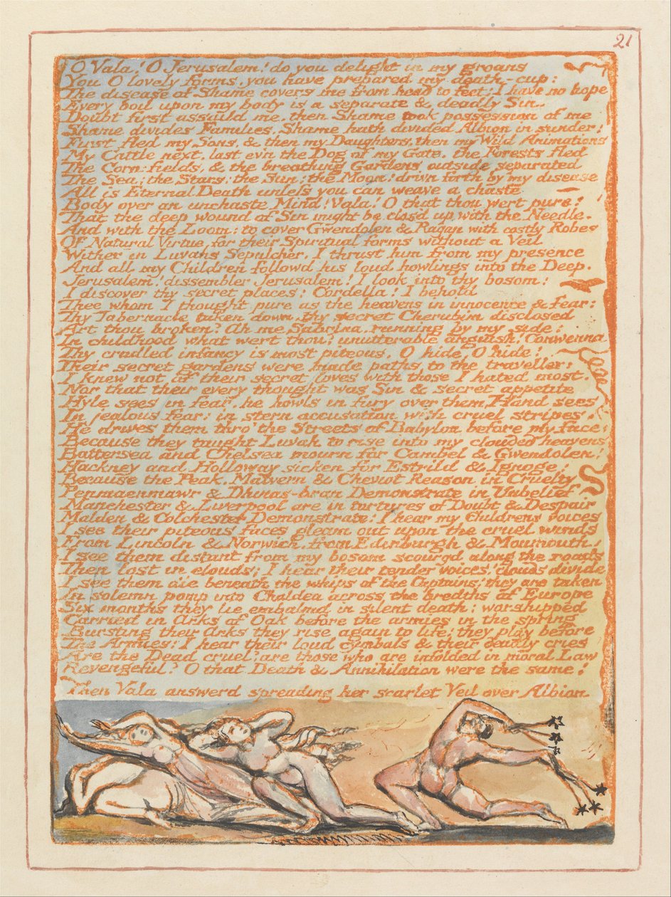 Jerusalem, tavla 21, O nära! O Jerusalem.... av William Blake