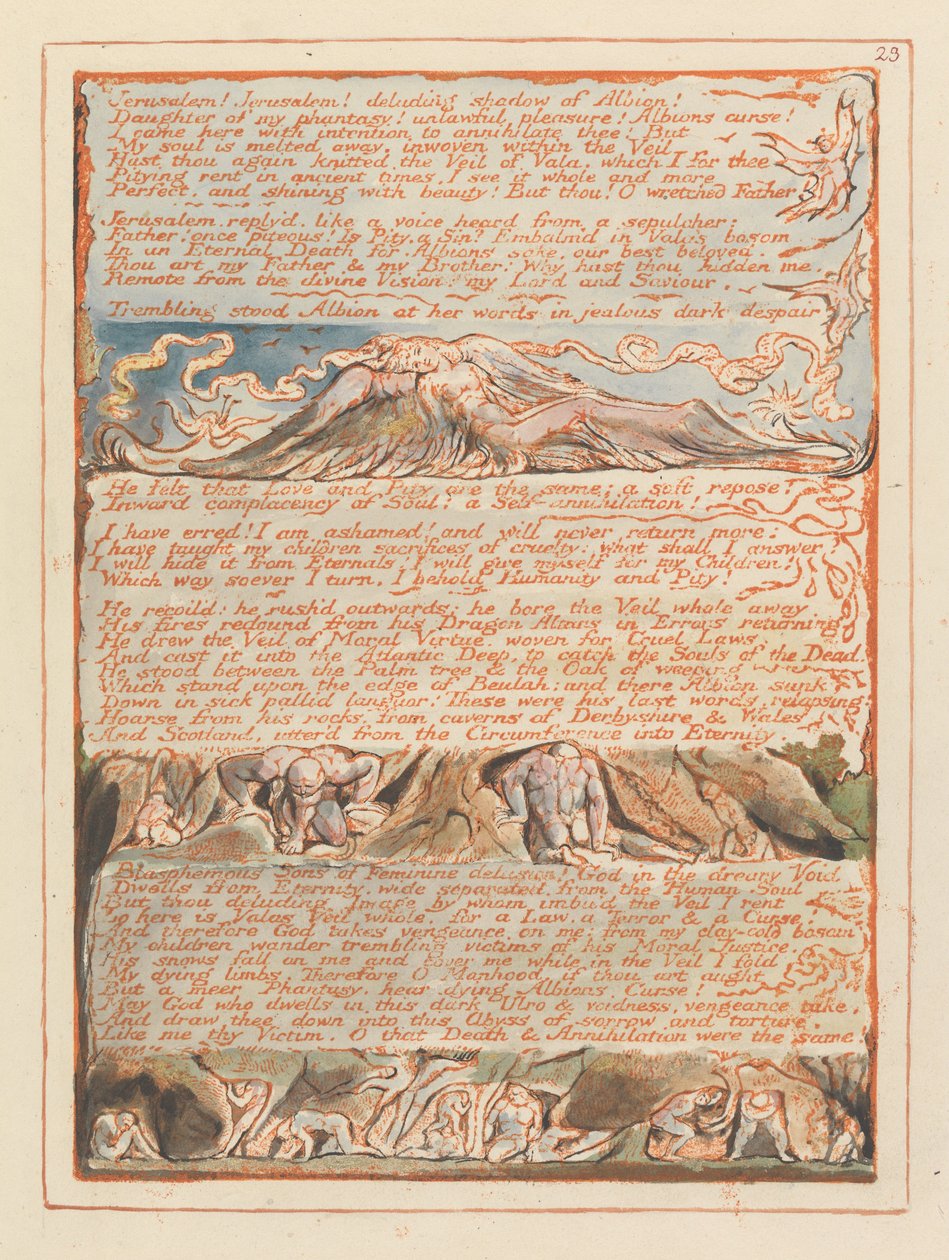 Jerusalem, tavla 23, Jerusalem! Jerusalem!.... av William Blake