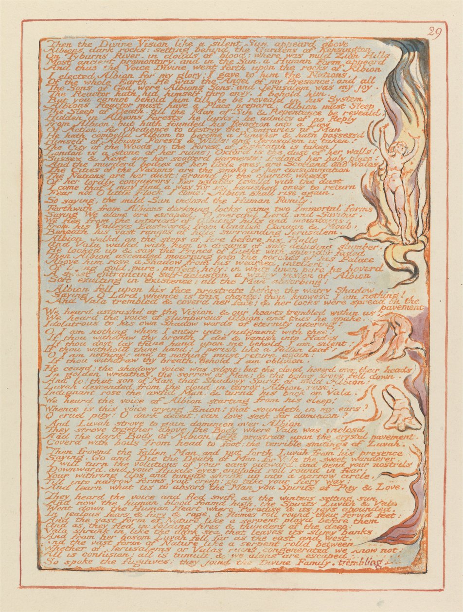 Jerusalem, plåt 29, sedan den gudomliga synen.... av William Blake