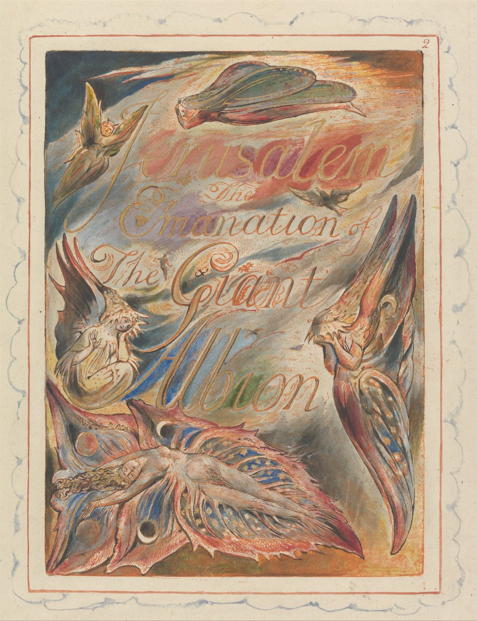 Jerusalem, platta 2, titelsida av William Blake