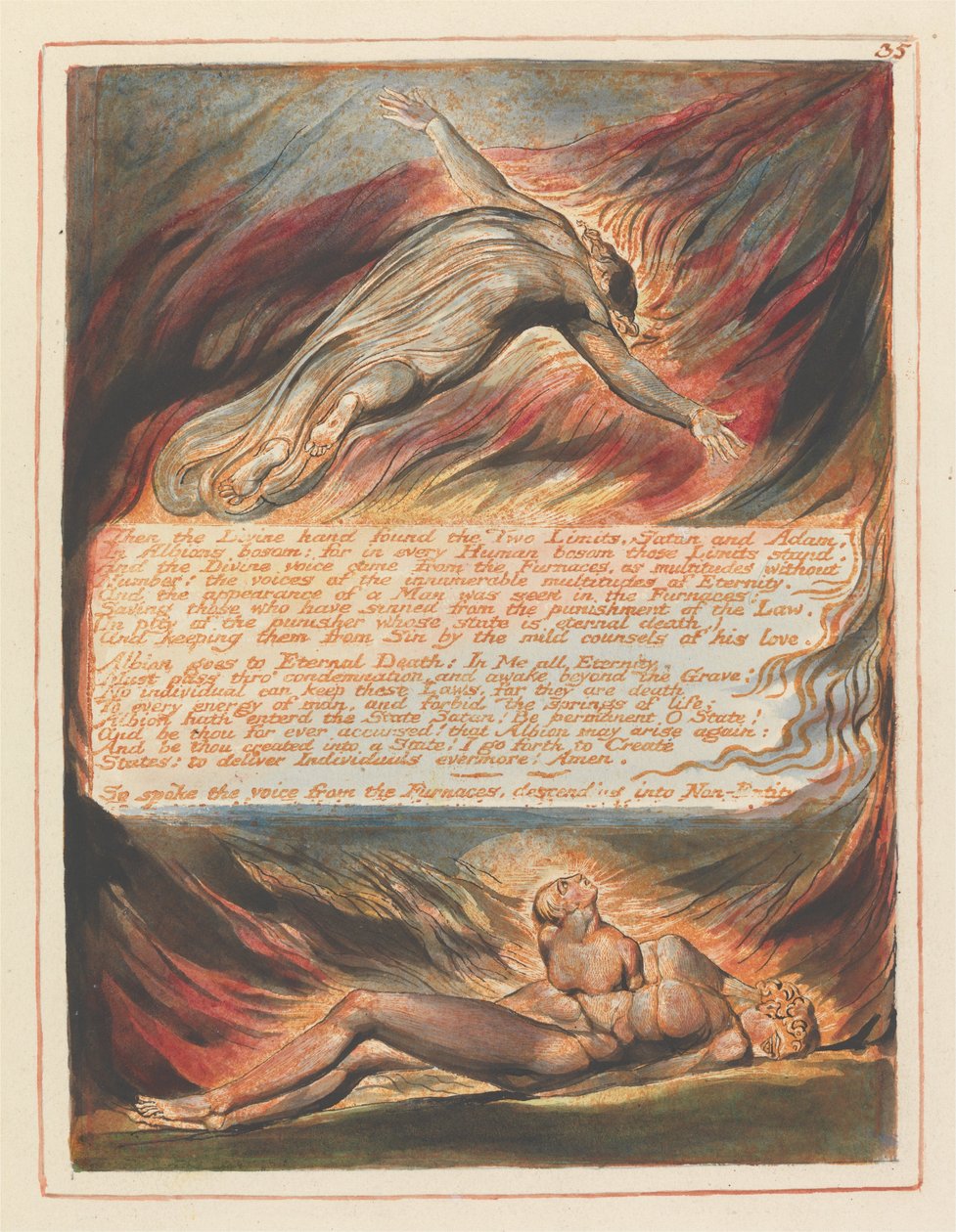 Jerusalem, tavla 35, sedan den gudomliga handen.... av William Blake