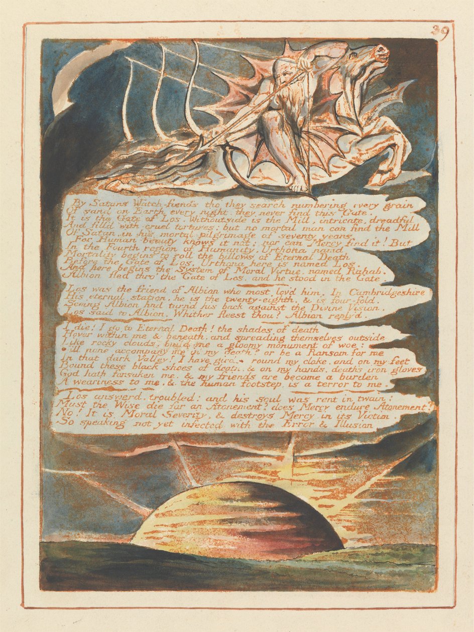 Jerusalem, tavla 39, Av Satans Watch-fjädrar.... av William Blake