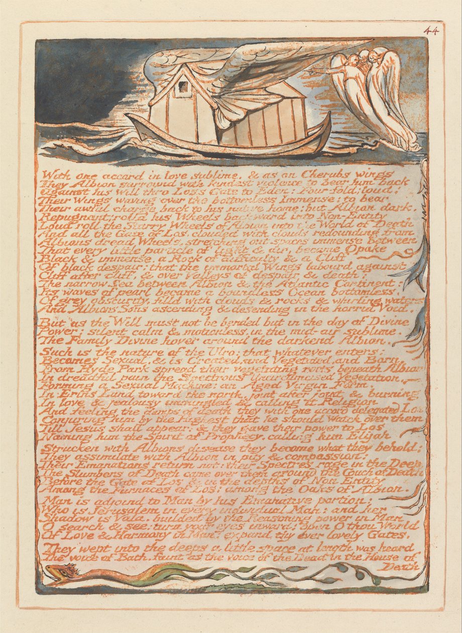 Jerusalem, tavla 44, med en överenskommelse.... av William Blake