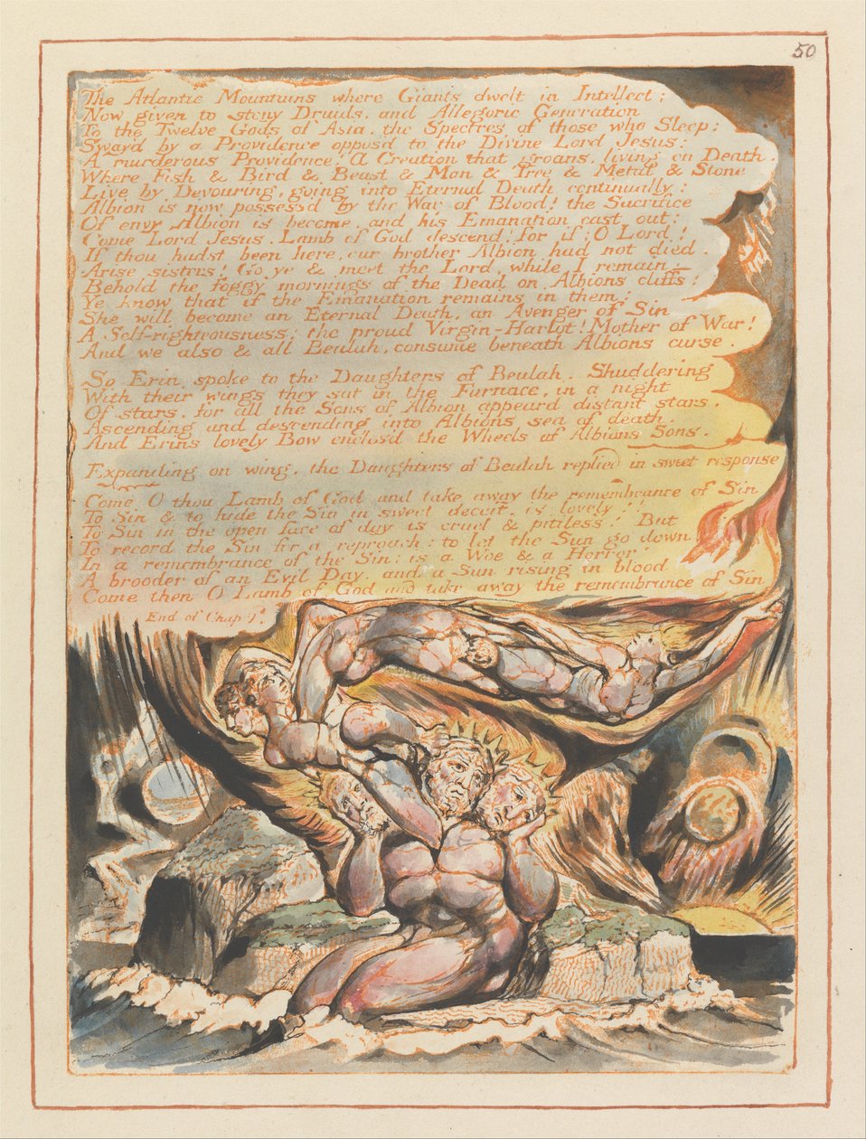 Jerusalem, Platta 50, Atlantbergen.... av William Blake