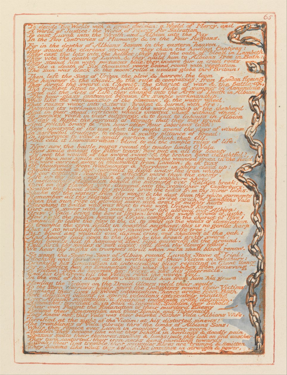 Jerusalem, platta 65, Att bestämma två världar .... av William Blake