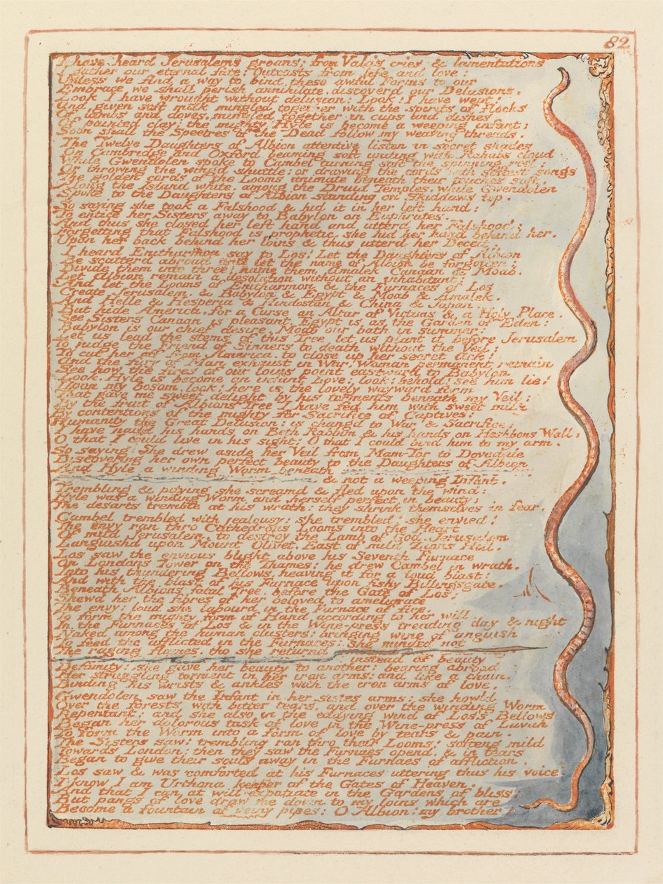 Jerusalem, tavla 82, jag har hört Jerusalems stönande.... av William Blake