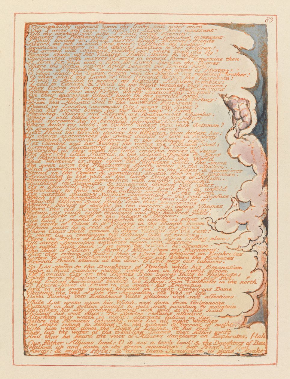 Jerusalem, tavla 83, Förgänglighet visar sig på dina lemmar.... av William Blake