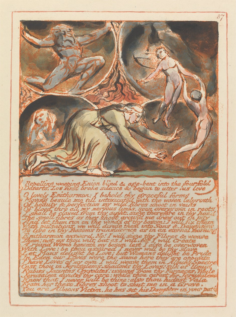 Jerusalem, platta 87, Att stävja den gråtande Enion.... av William Blake