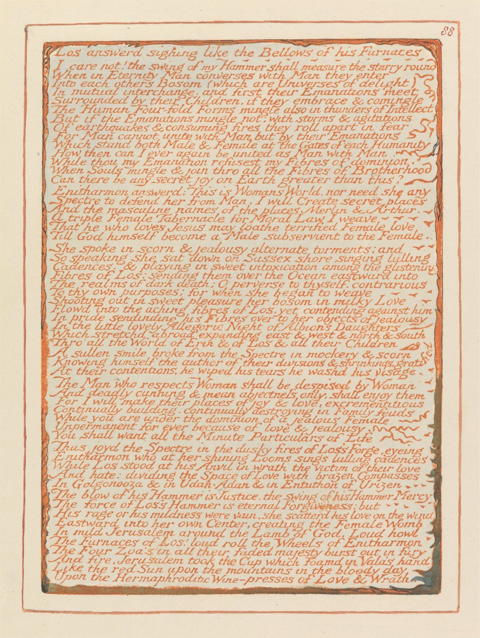 Jerusalem, tavla 88, Los svarade suckande.... av William Blake