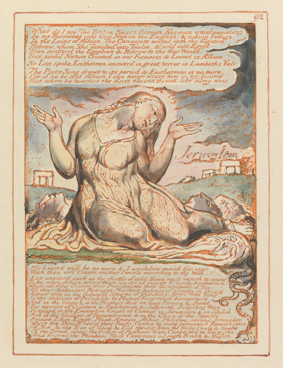 Jerusalem, tallrik 92, vad ser jag! .... av William Blake