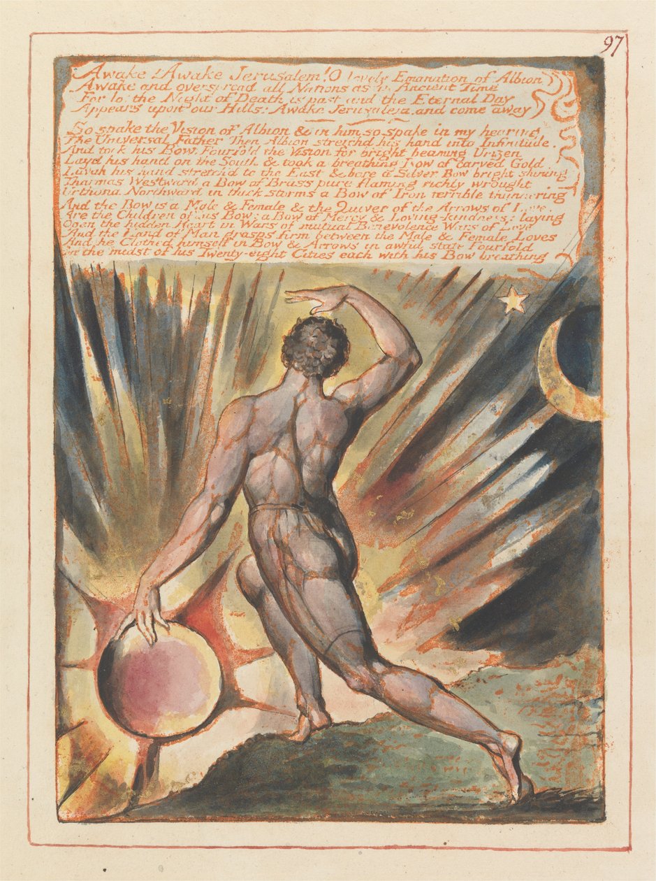 Jerusalem, tavla 97, Vakna! Vakna Jerusalem.... av William Blake