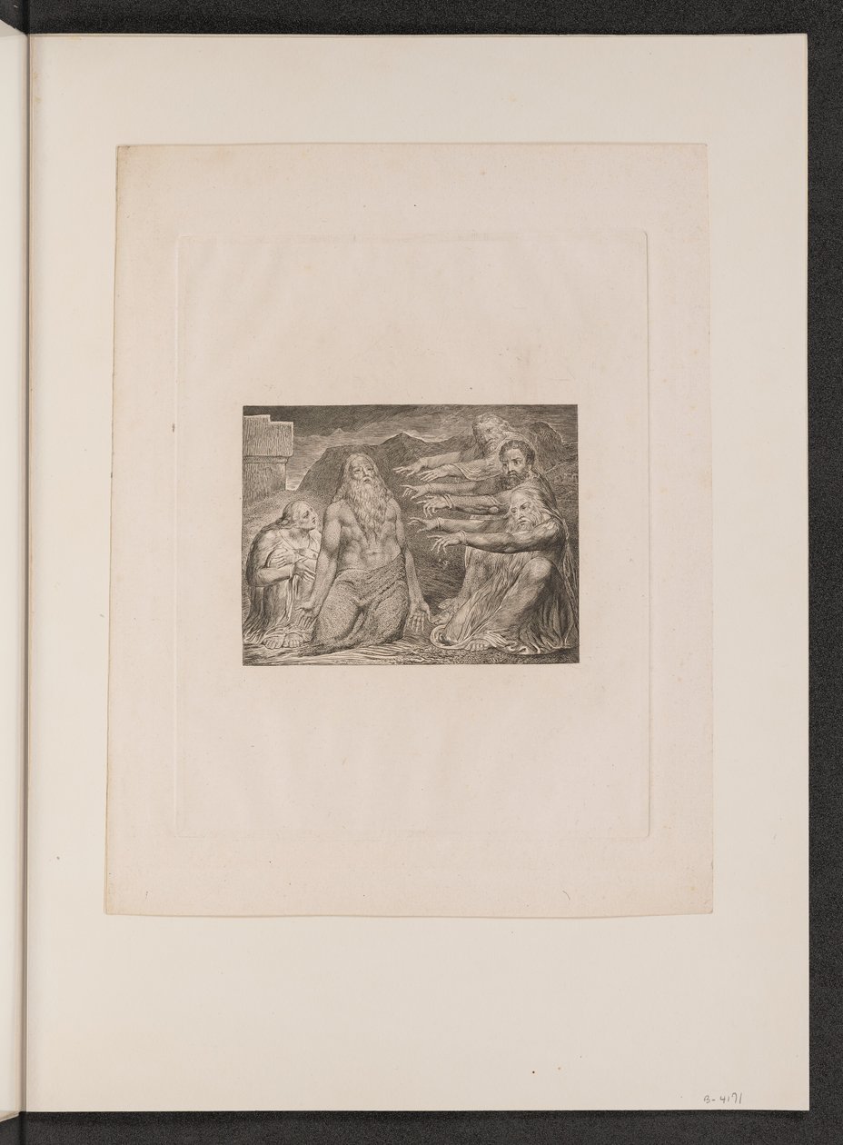 Job tillrättavisad av sina vänner, 1825. av William Blake