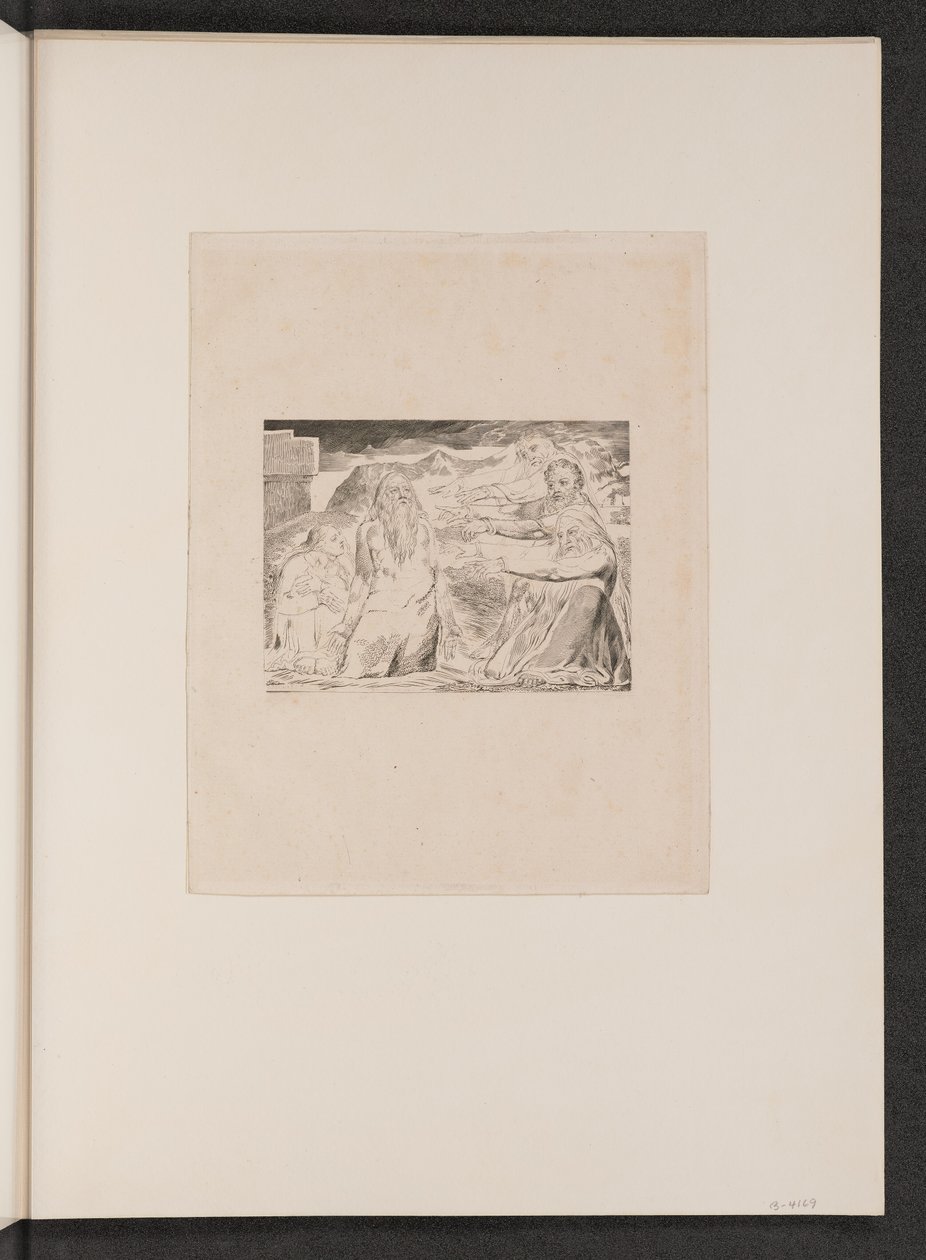 Job tillrättavisad av sina vänner, 1825. av William Blake