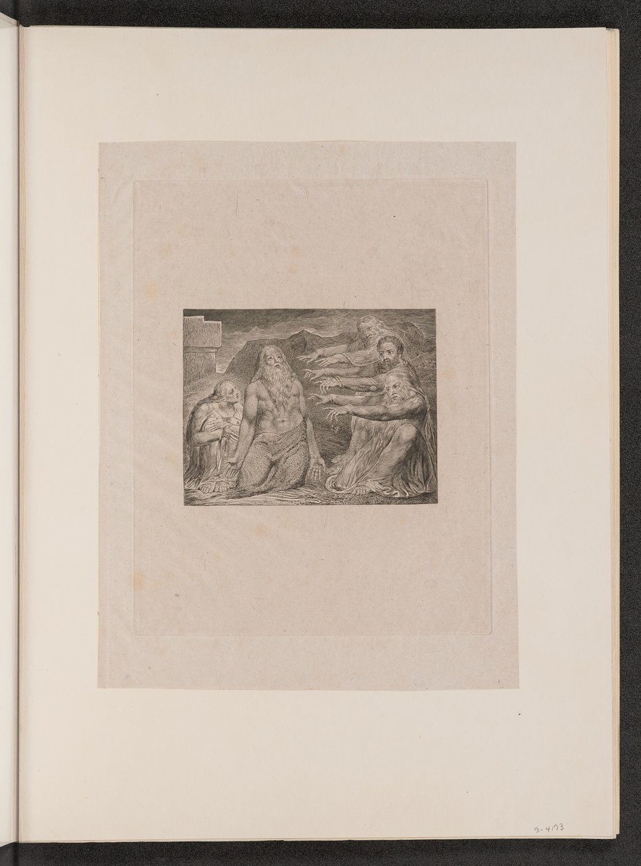 Job tillrättavisad av sina vänner, 1825. av William Blake