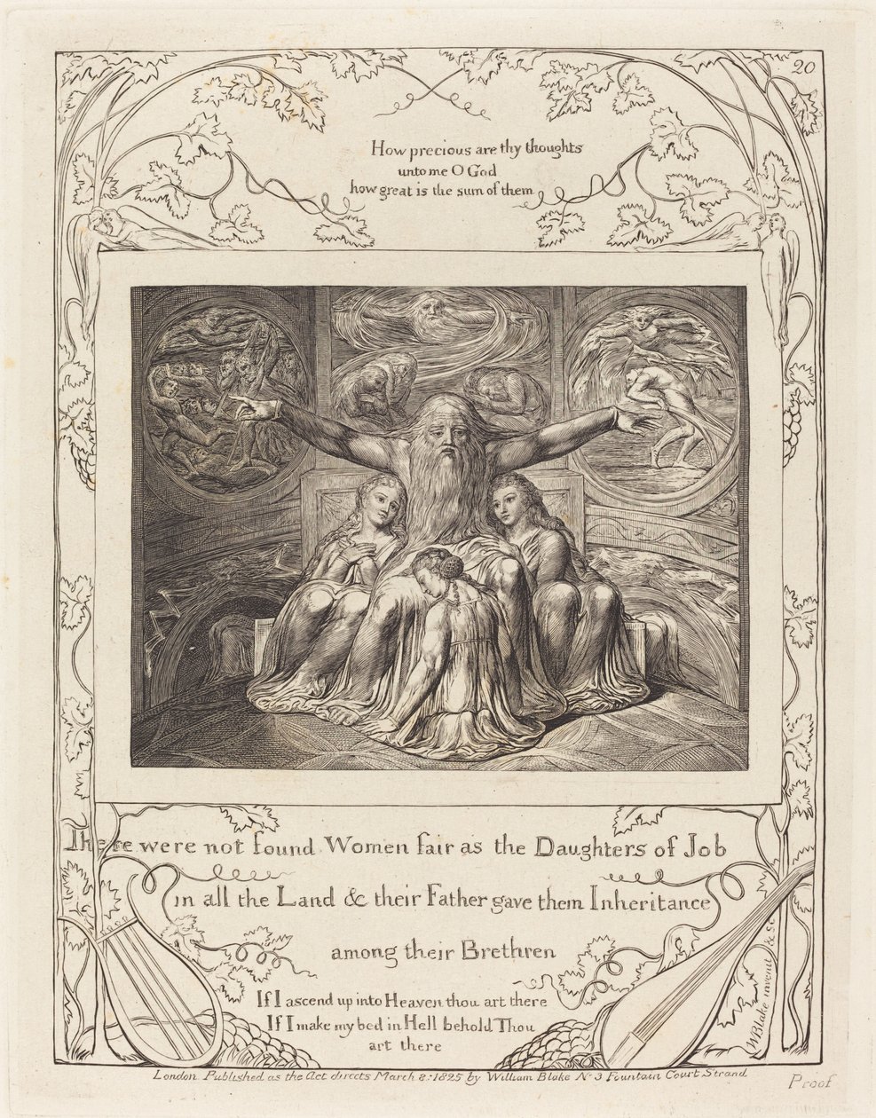 Job och hans döttrar, 1825. av William Blake