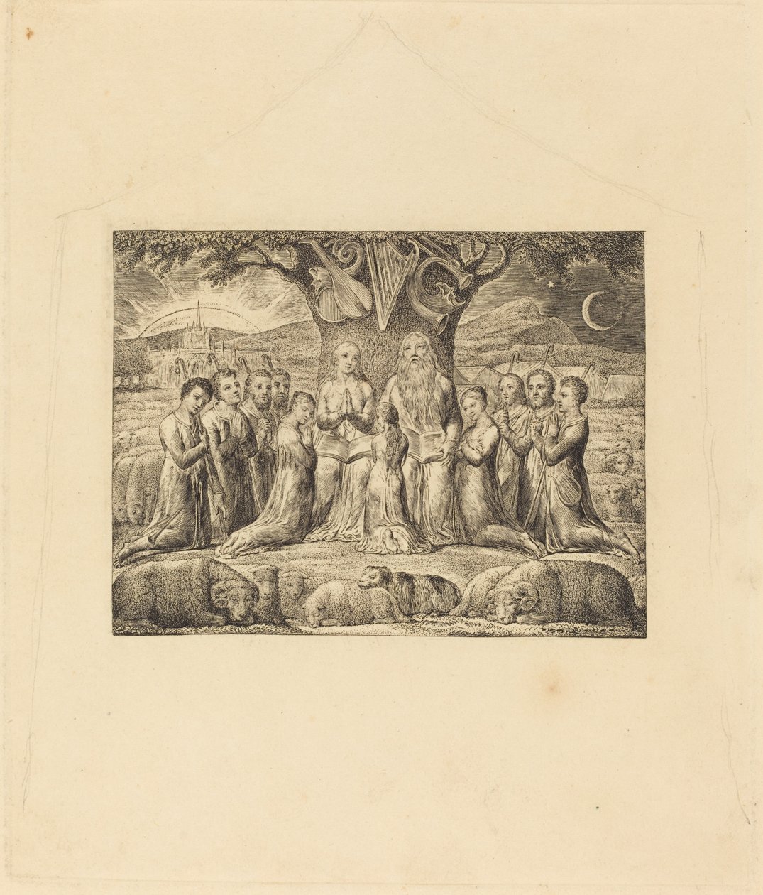 Job och hans familj av William Blake
