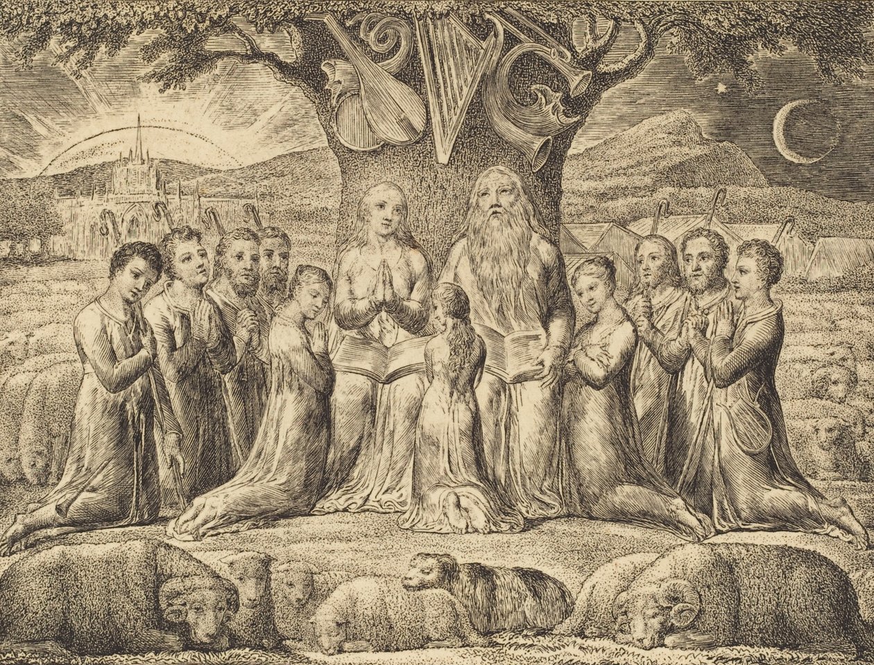 Job och hans familj, 1825. av William Blake