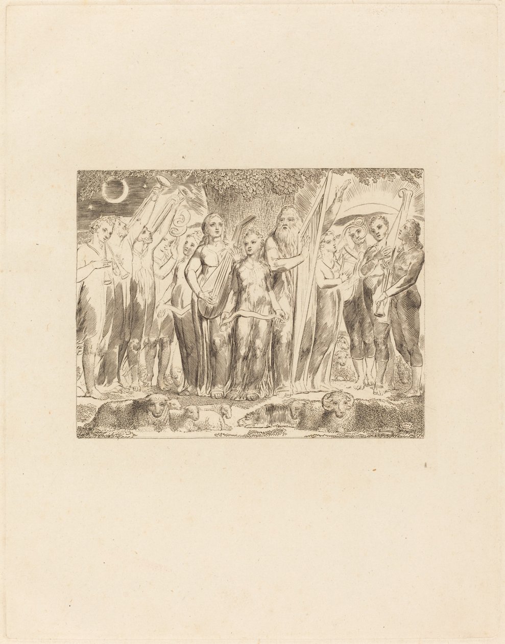 Job och hans familj återställd till välstånd av William Blake