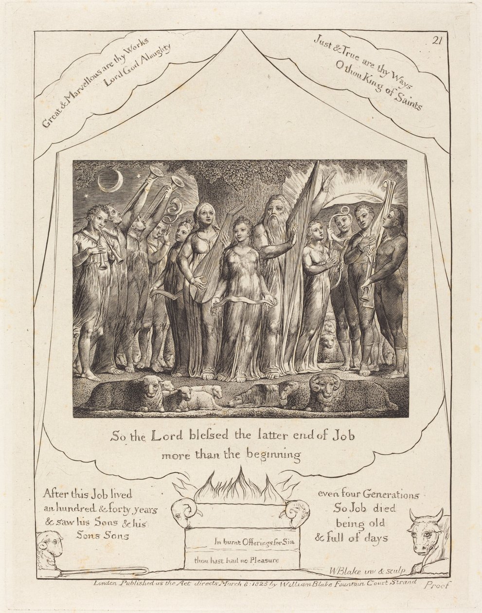 Job och hans fru återställda till välstånd av William Blake