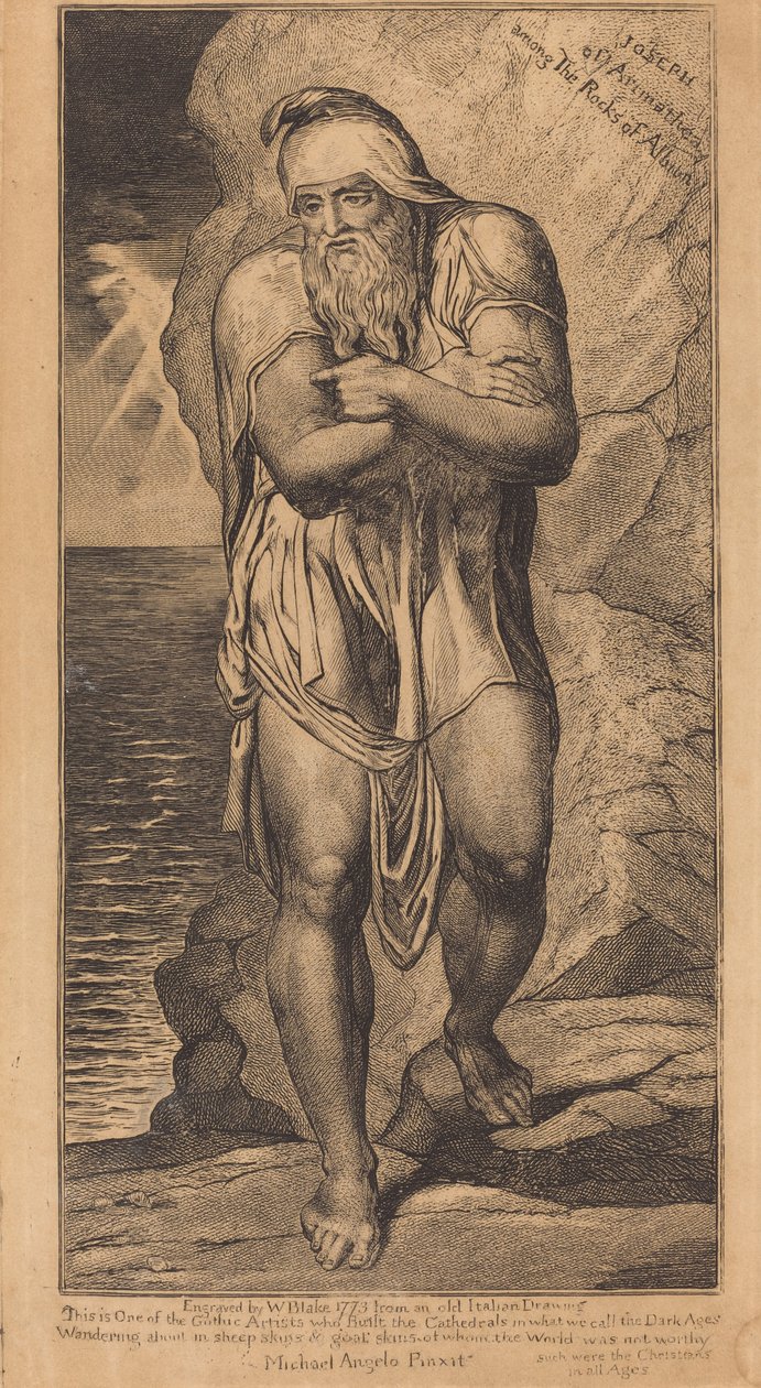 Josef av Arimathea bland klipporna i Albion av William Blake