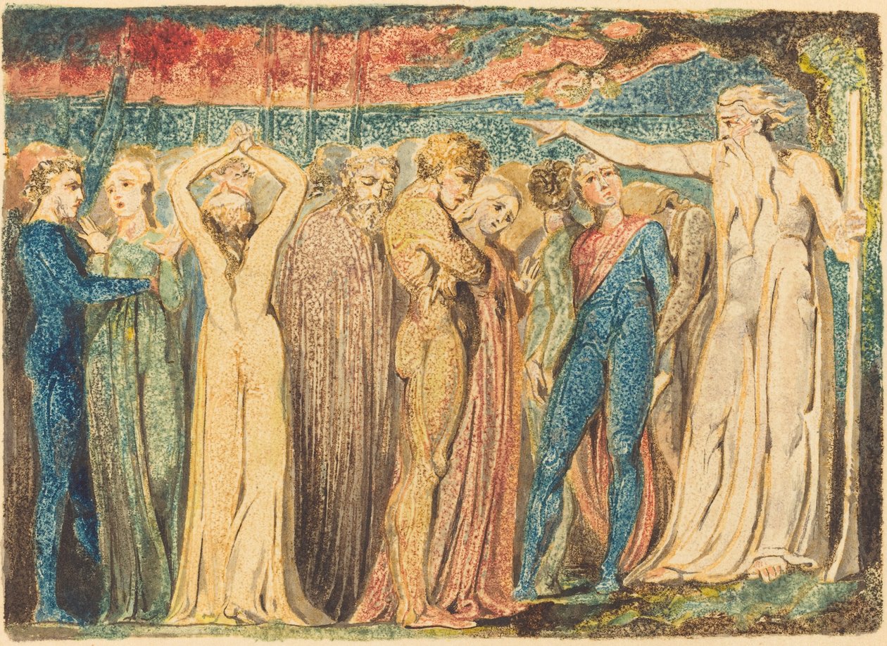 Josef från Arimathea predikar för britterna av William Blake