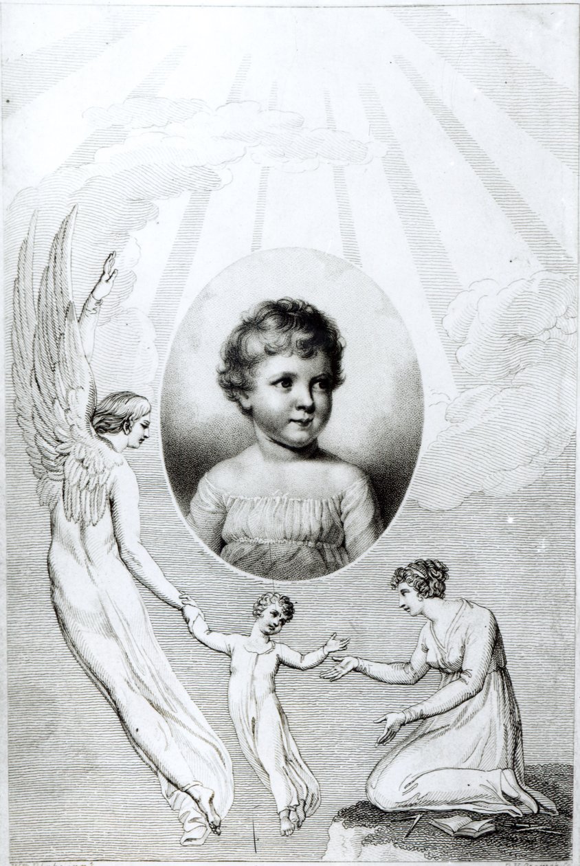Mary Wollstonecraft Shelley (1797-1851) som barn, graverad av Robert Hartley Cromek (1770-1812) 1805 av William Blake