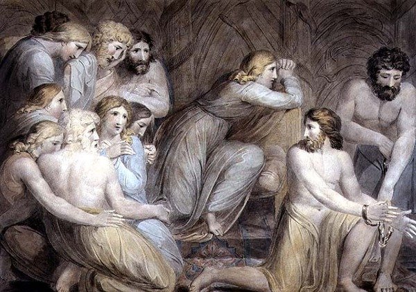 No.0456b Joseph beordrade att Simeon skulle bindas, plåt 2 av 