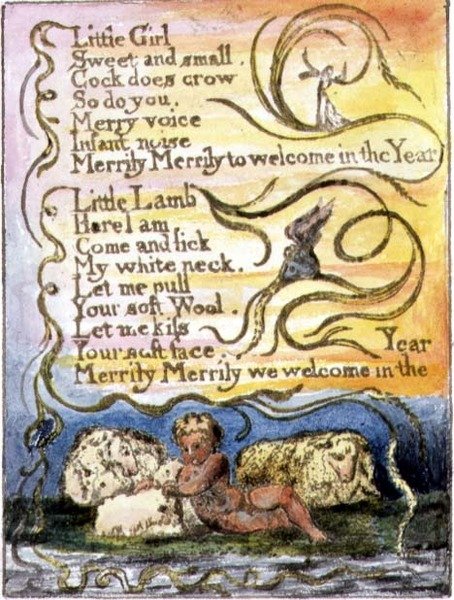 P.124-1950.pt23 Vår (forts.): plåt 23 från Songs of Innocence and of Experience (kopia R) c.1802-08 (etsning, tusch och akvarell) av William Blake