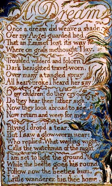 P.124-1950.pt26 En dröm: plansch 26 från Songs of Innocence and of Experience (kopia AA) c.1815-26 (etsning, bläck och akvarell) av William Blake
