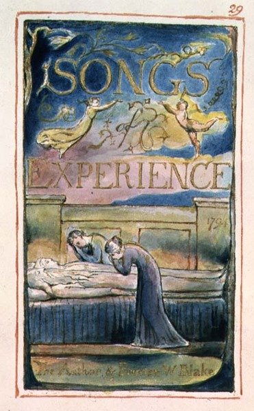 P.125-1950.pt29 Titelsida till Songs of Experience: plåt 29 från Songs of Innocence and of Experience (kopia AA) c.1815-26 (etsning, tusch och akvarell) av William Blake
