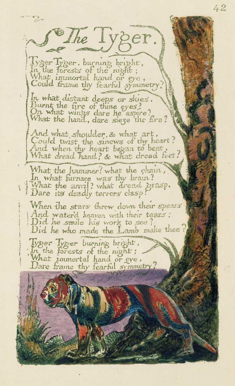 Dikt med titeln "Tigern" skriven av William Blake av William Blake