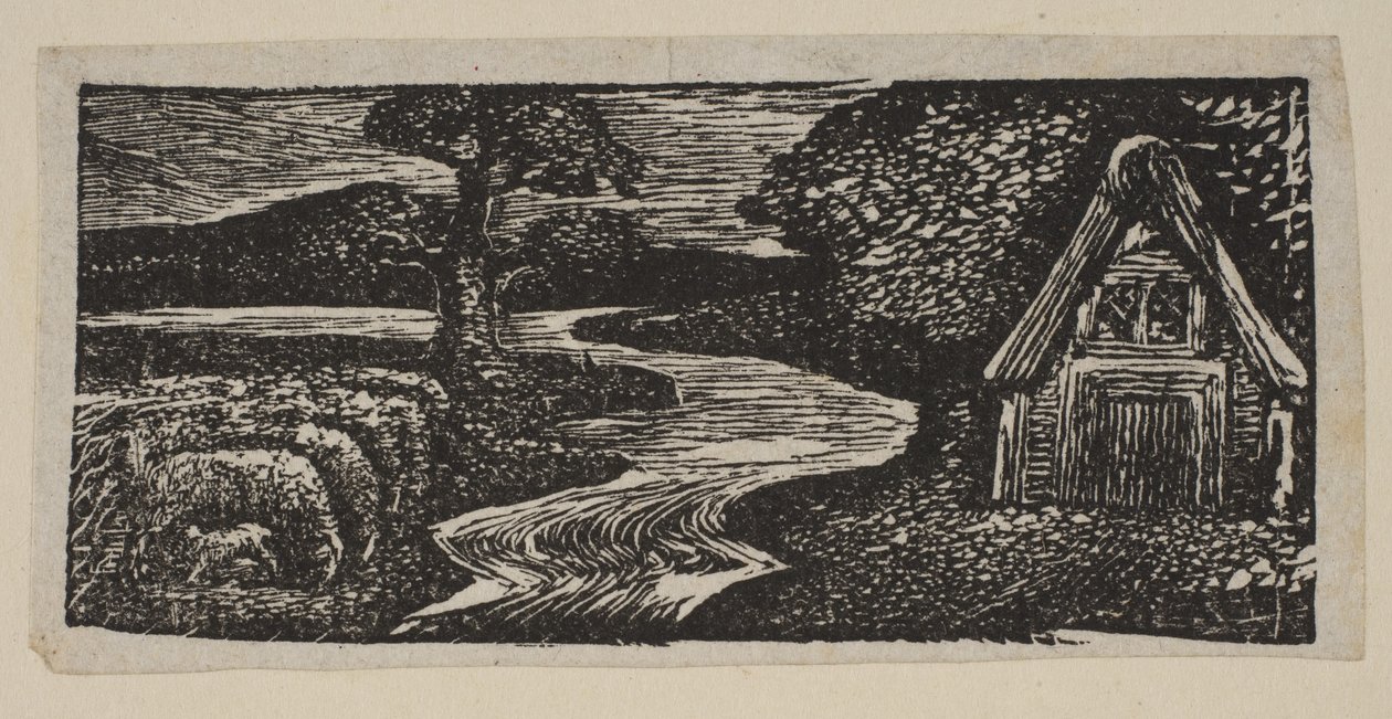 Sabrinas Silvery Flood, från Thorntons Pastorals of Virgil, 1821. av William Blake