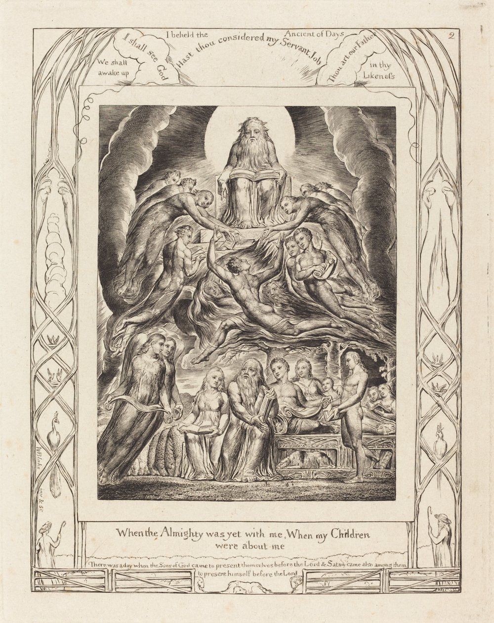 Satan inför Guds tron, 1825. av William Blake