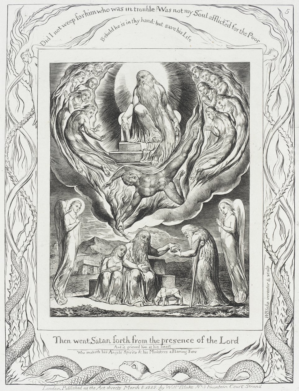 Satan lämnar Herrens närvaro av William Blake