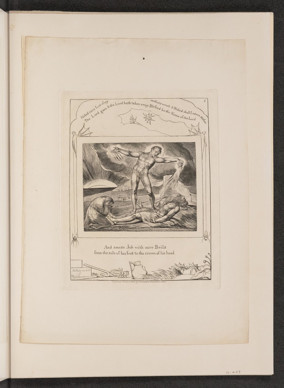 Satan slår jobb med bölder av William Blake