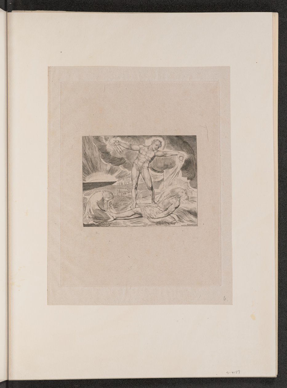 Satan slår jobb med bölder, 1825. av William Blake