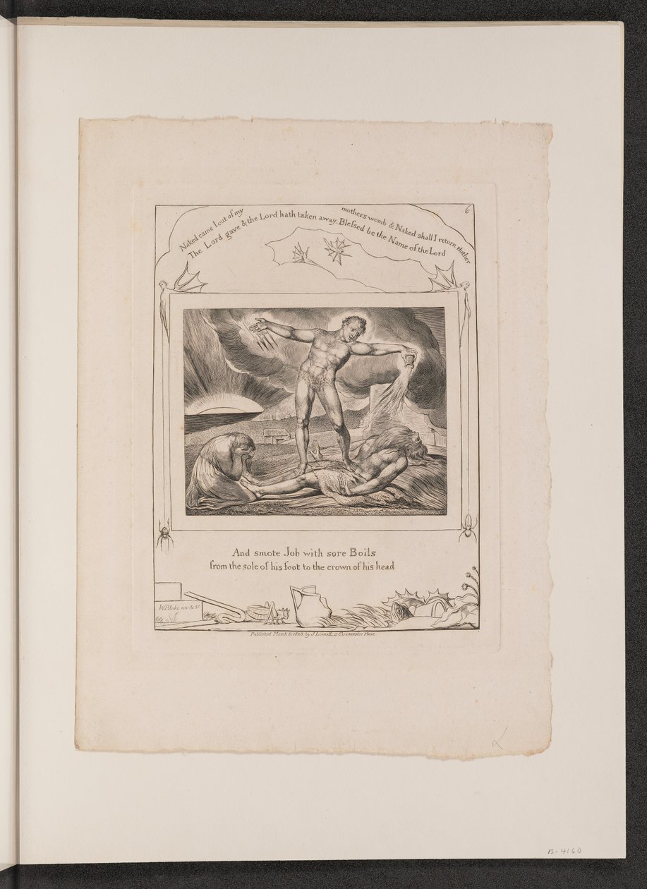 Satan slår jobb med bölder, 1825. av William Blake