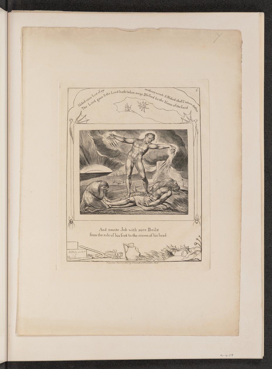 Satan slår jobb med bölder, 1825. av William Blake