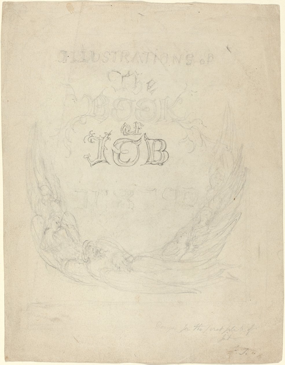 Skiss till titelsidan för de graverade illustrationerna till Jobs bok av William Blake