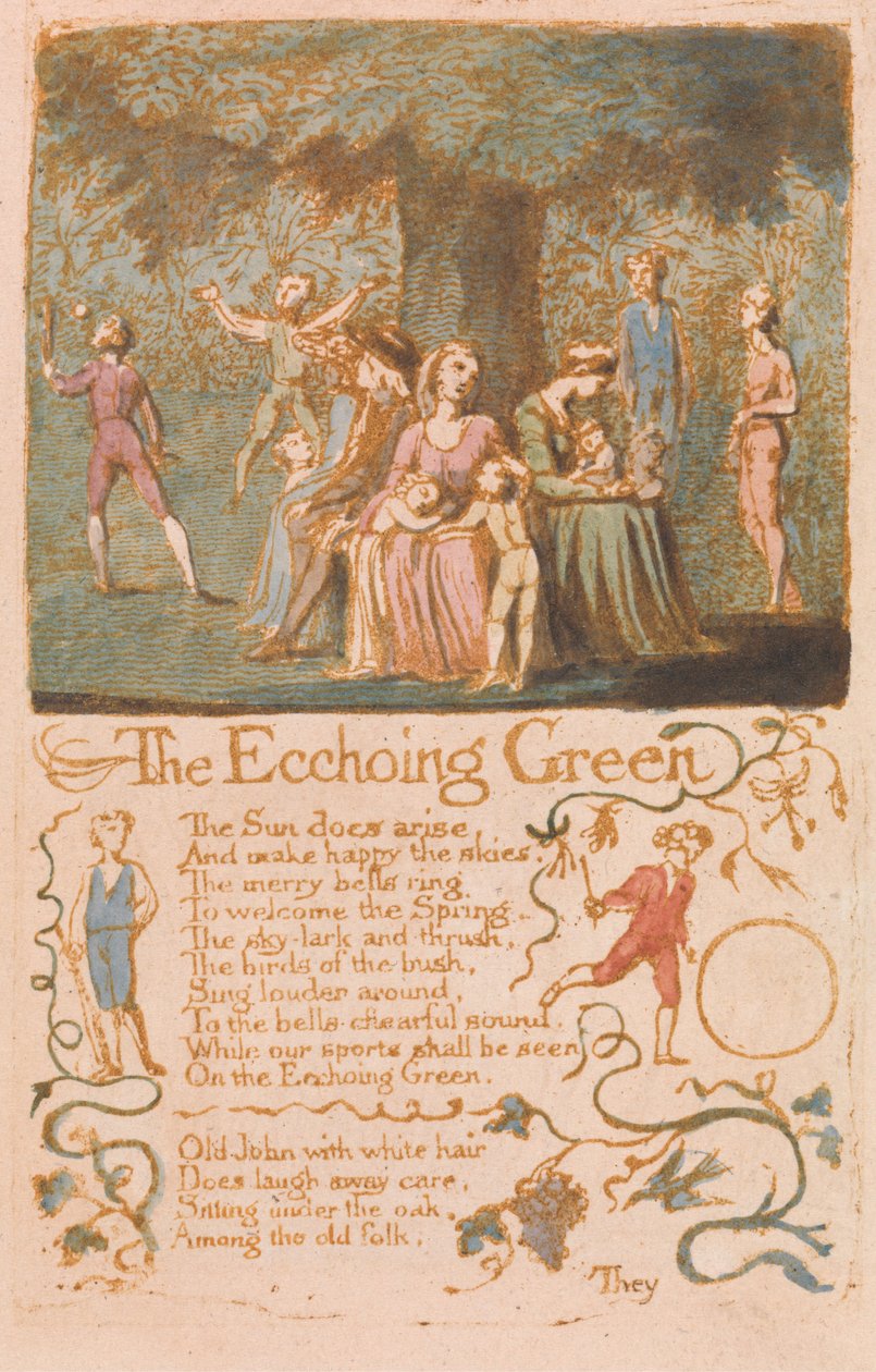 Songs of Innocence, Plate 10, The Echoing Green (Bentley 6) av William Blake