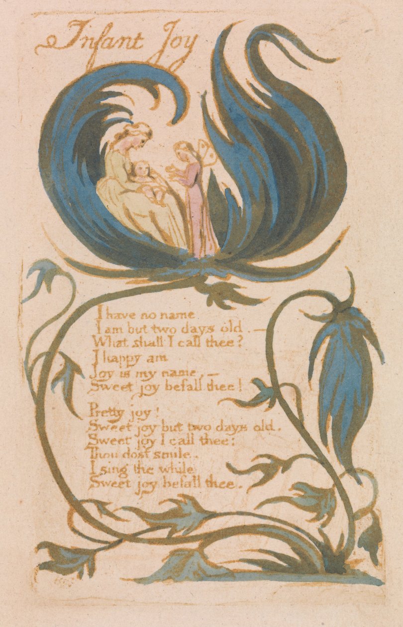 Songs of Innocence, Plate 14, %22 Infant Joy %22 (Bentley 25) av William Blake