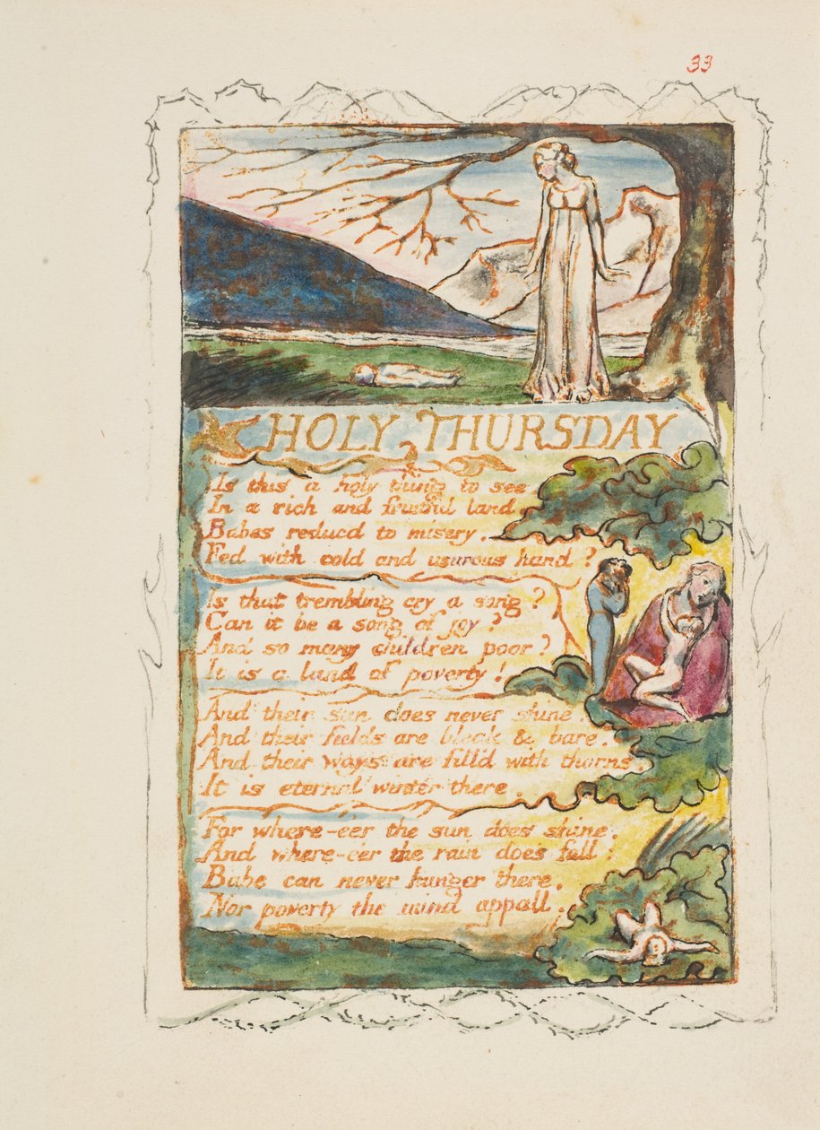Sånger om oskuld och erfarenhet: Stilla torsdag, ca. 1825. av William Blake