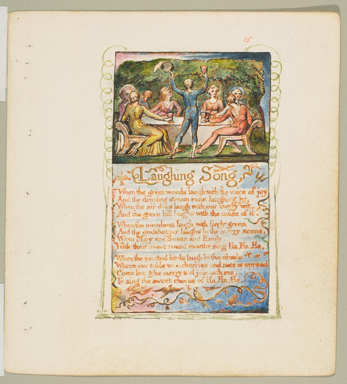 Sånger om oskuld och erfarenhet: Laughing Song, ca. 1825. av William Blake